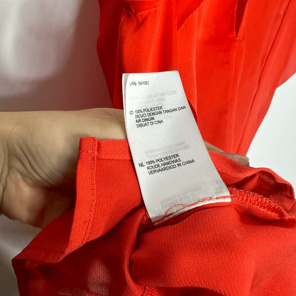 REISS Sleeveless Ruffle Blouse Orange shell career classic womens US 6 - Picture 6 of 6